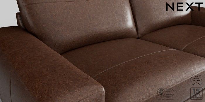 Leather deep store couch