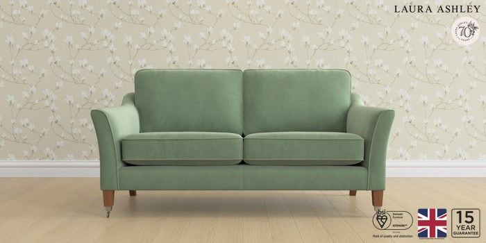 Buy Marford By Laura Ashley Medium Sofa Ailsworth Moss Green Straight ...