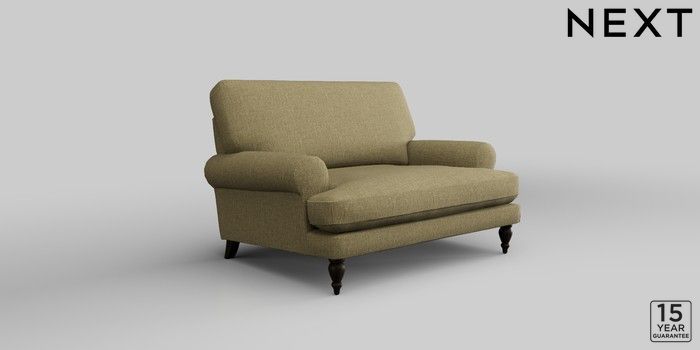 Buy Erin Deep Relaxed Sit Love Seat Chunky Weave Dark Moss Green High Classic Turned Dark from the Laura Ashley online shop