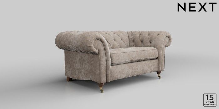 Buy Gosford II Deep Sit Petite Sofa Distressed Velour Mid Natural Castor Mid from the Laura Ashley online shop