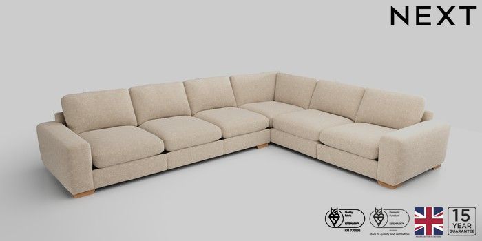 Large cream corner deals sofa