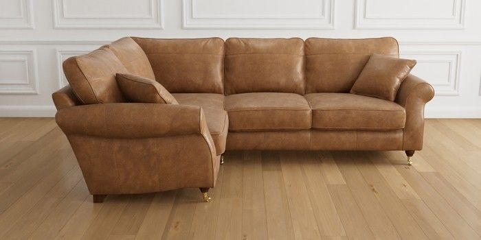 Corner tan deals sofa