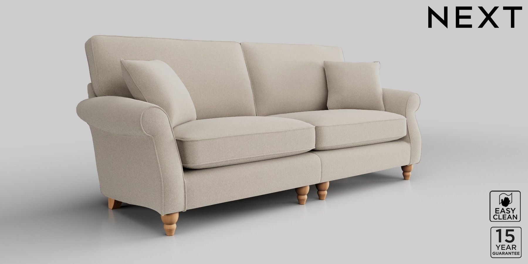 Buy Ashford Firmer Sit Extra Large Sofa Tweedy Blend Oyster Low Turned