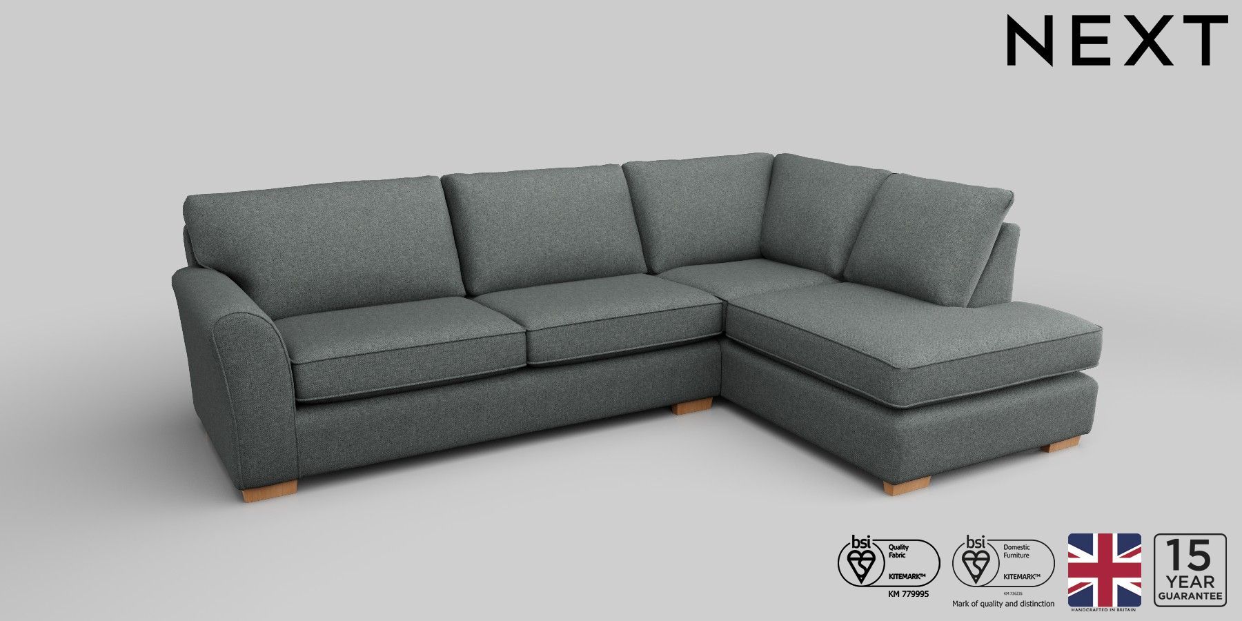 Buy Michigan Firmer Sit Large Corner Chaise Right Hand Chunky Weave