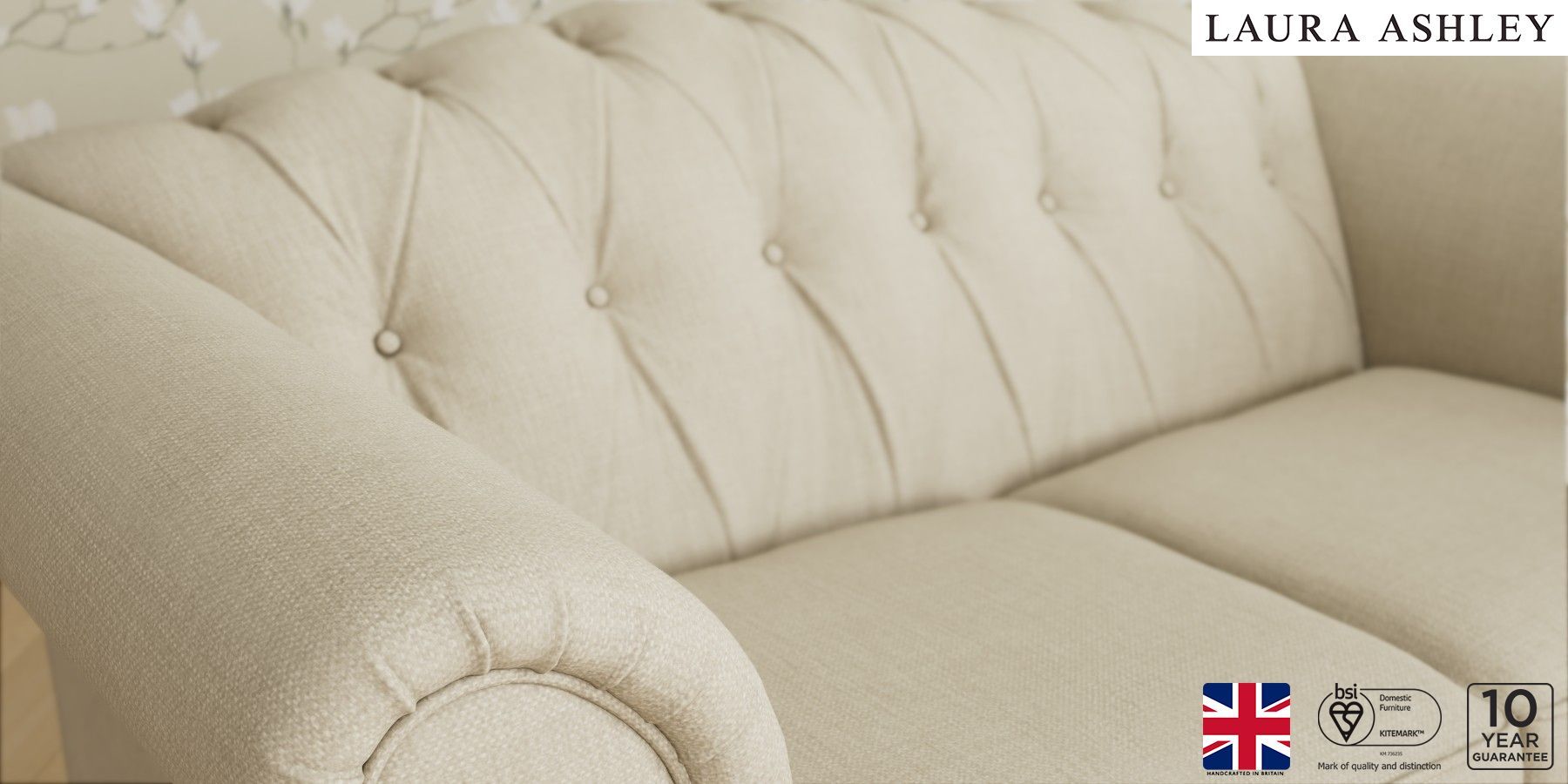 Buy Gloucester Button Back By Laura Ashley Small Sofa Wooton Natural