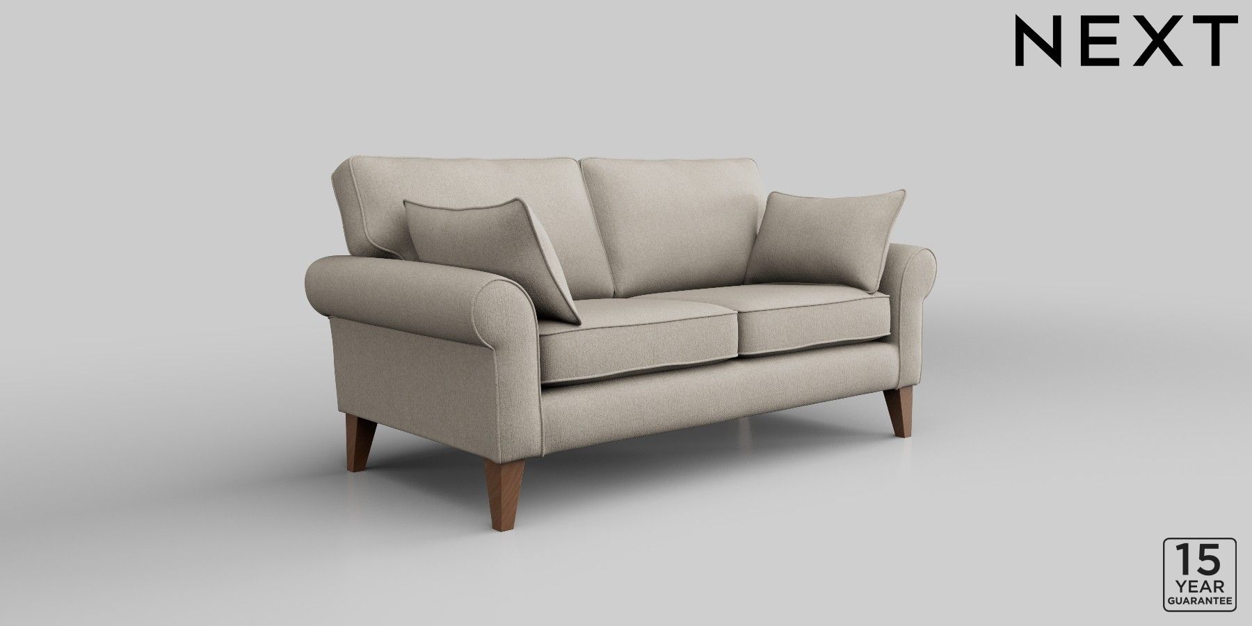 Buy Mallory Firmer Sit Medium Sofa Tweedy Chenille Oyster High Tapered