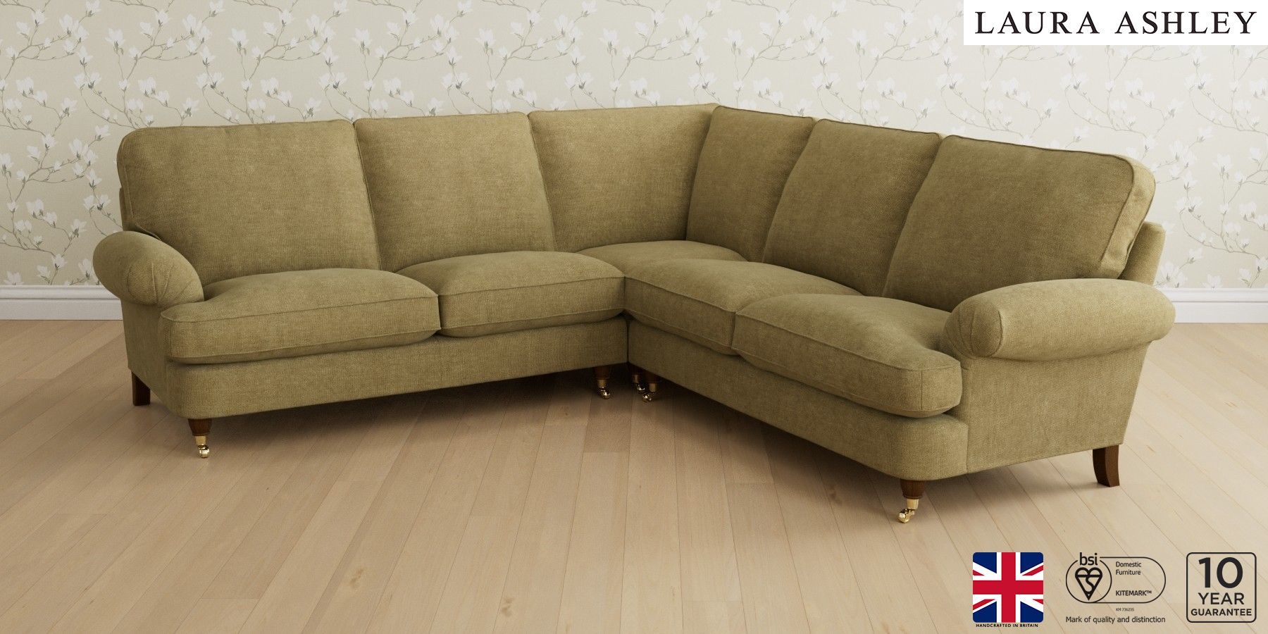 Buy Beaumaris by Laura Ashley Medium Corner Sofa Universal Orla Gold