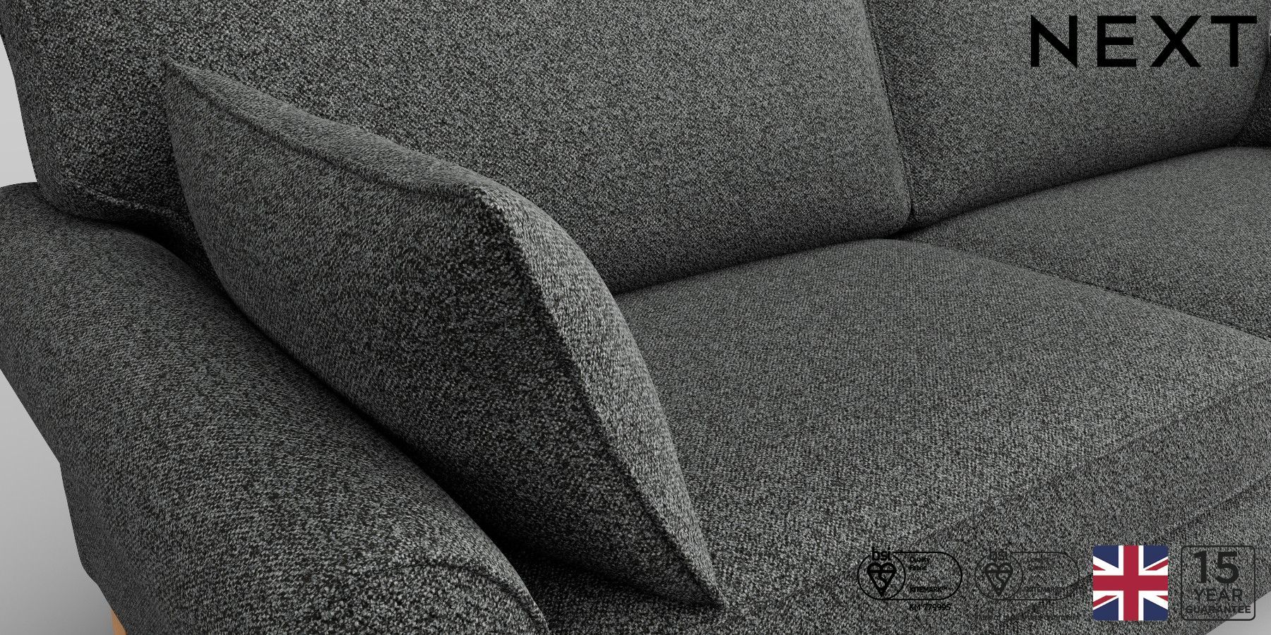 Buy Mallory Firmer Sit Extra Large Sofa Casual Boucle Charcoal High