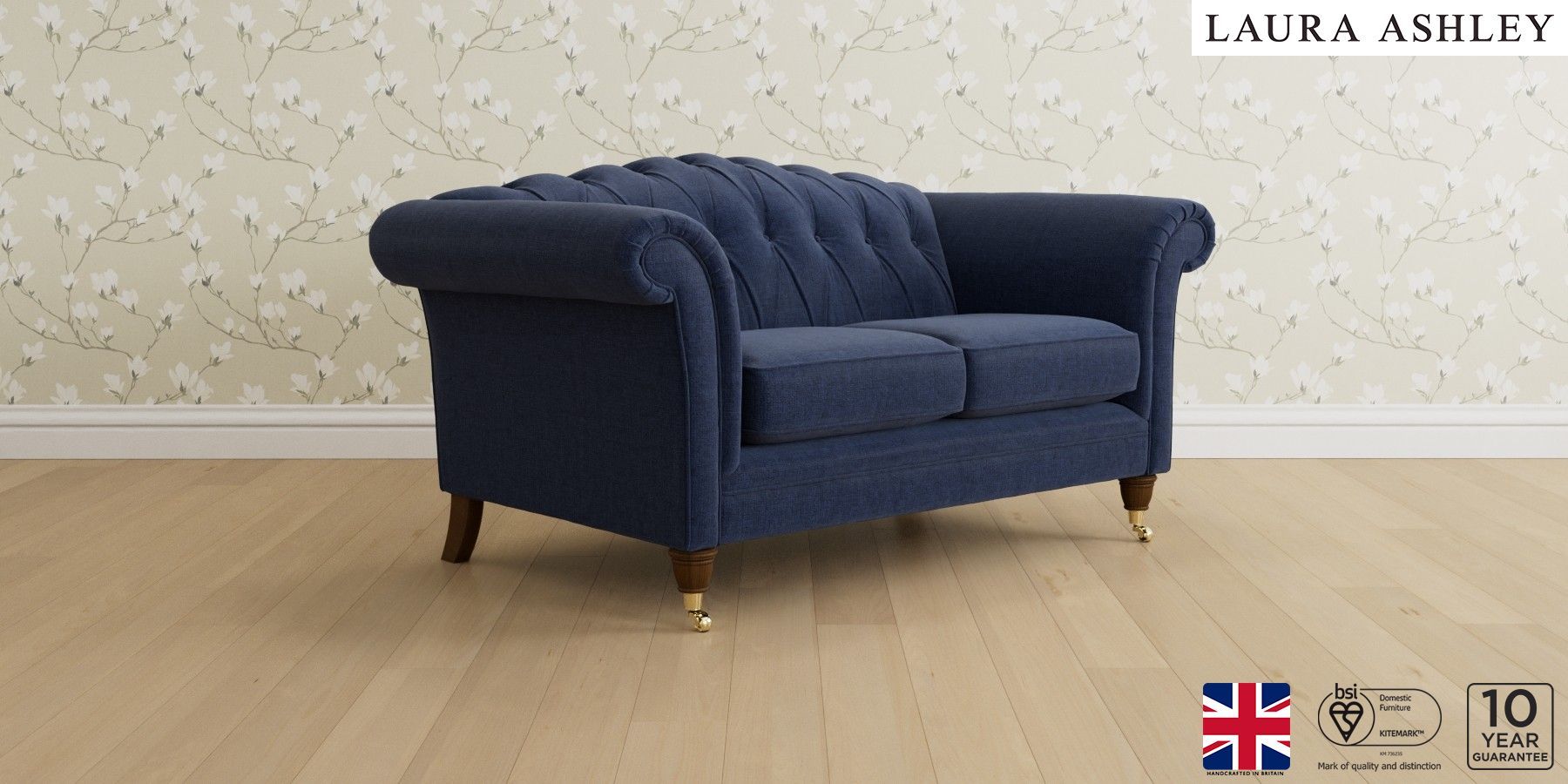 Buy Gloucester Button Back by Laura Ashley Small Sofa Nantmor Midnight