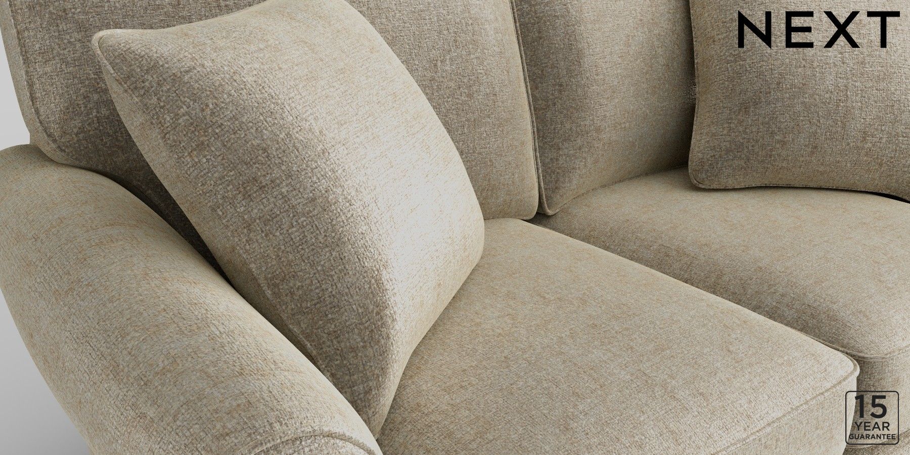 Buy Ashford Firmer Sit Small Sofa Plush Chenille Light Natural Low