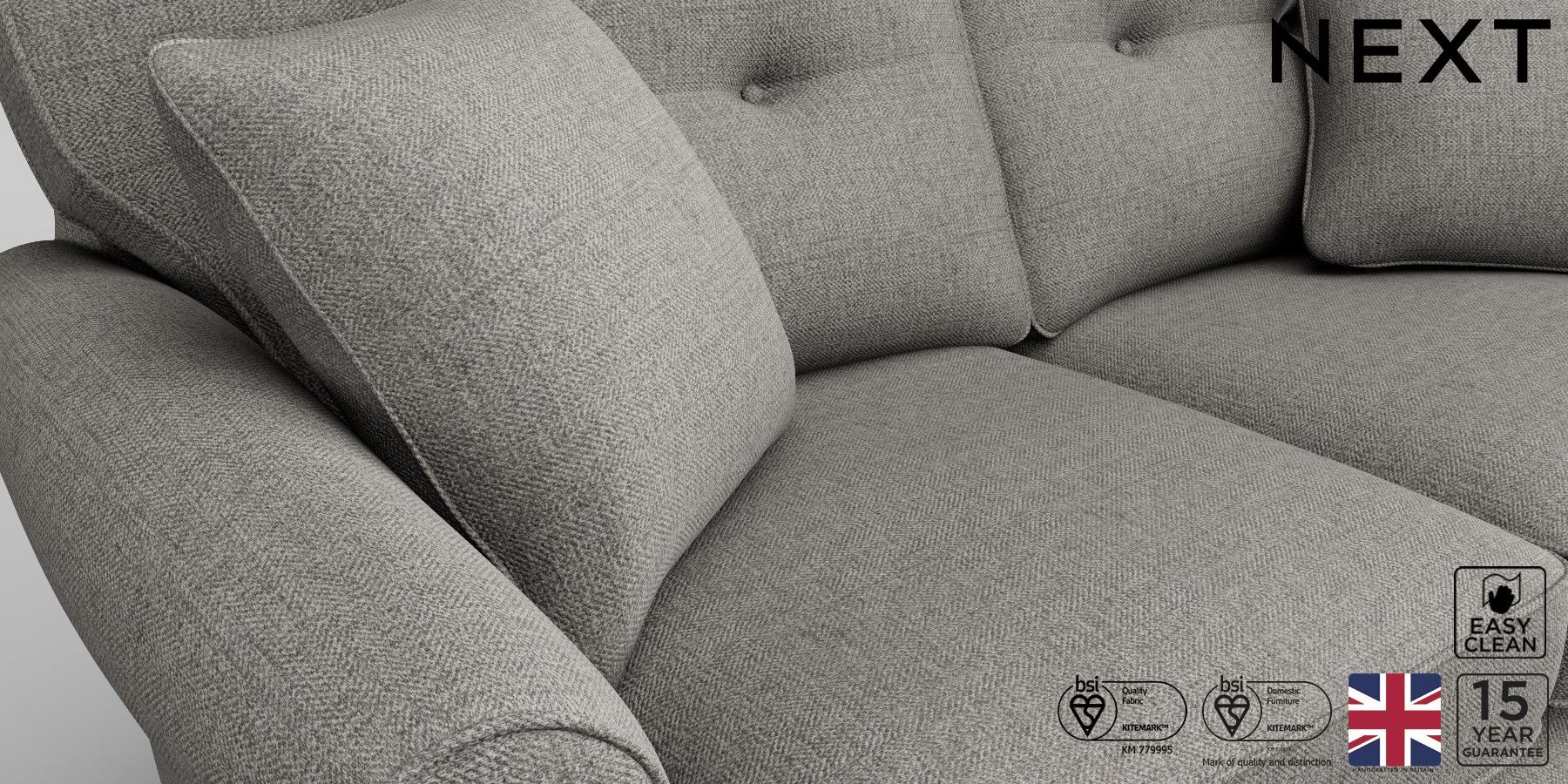 Buy Ashford Button Back Firmer Sit Medium Sofa Woven Chenille Easy