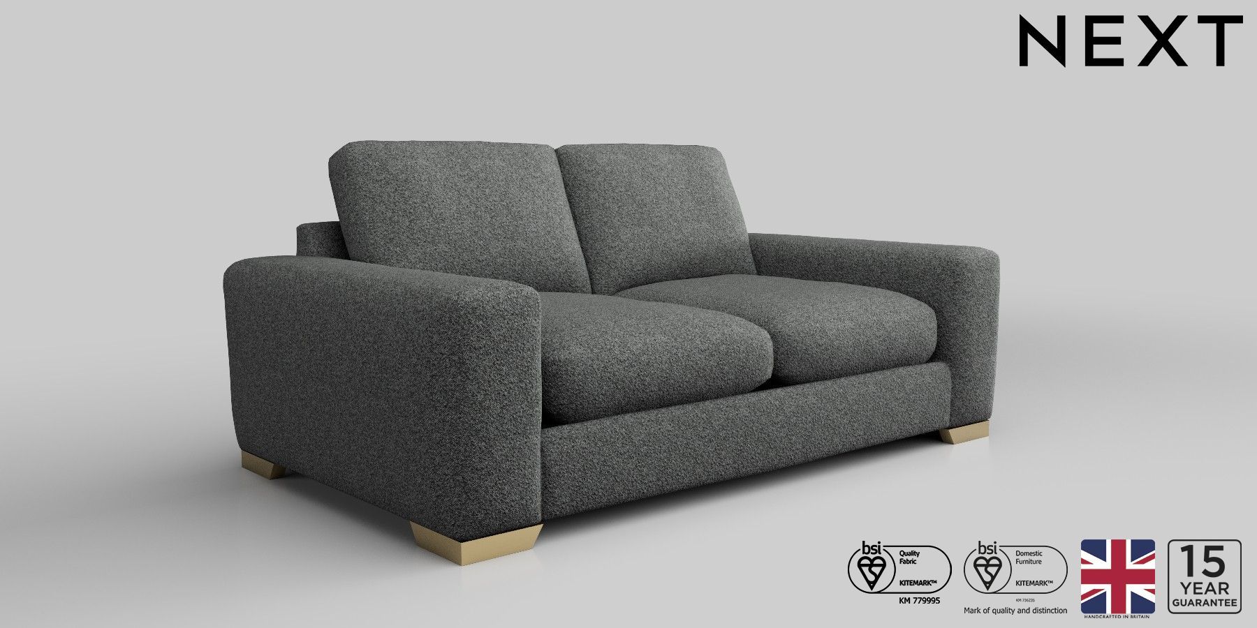 Buy Houghton Deep Relaxed Sit Medium Sofa Casual Boucle Charcoal Large