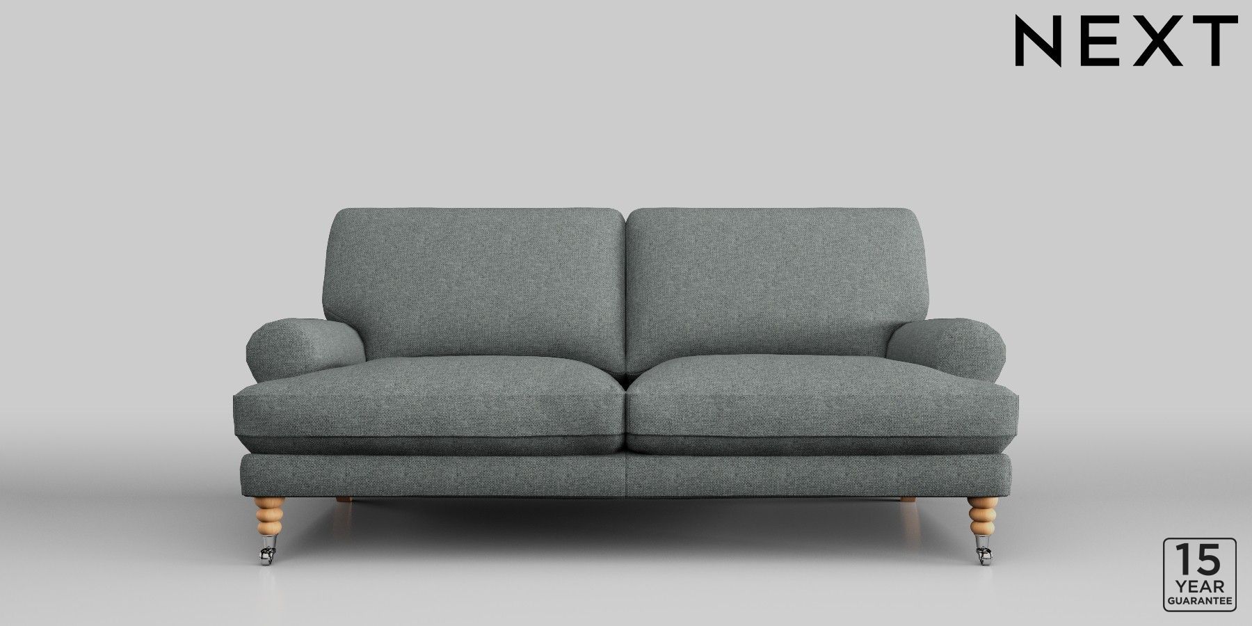 Buy Erin Deep Relaxed Sit Medium Sofa Chunky Weave Mid Grey High