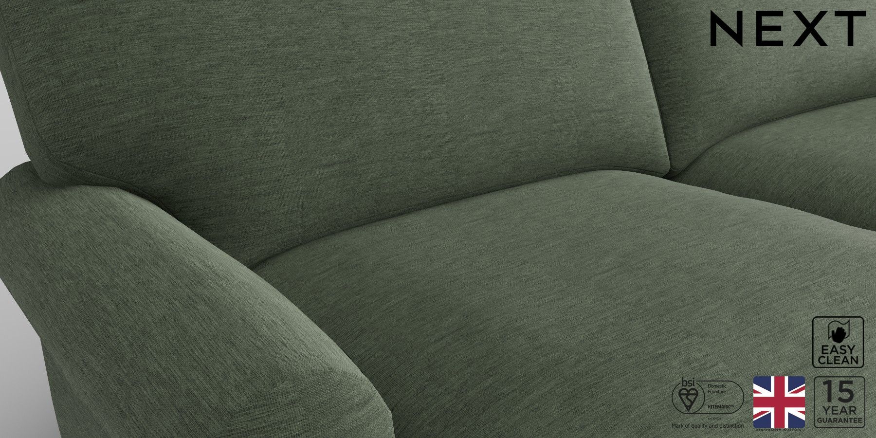 Buy Erin Deep Relaxed Sit Large Sofa Fine Chenille Khaki High Classic ...