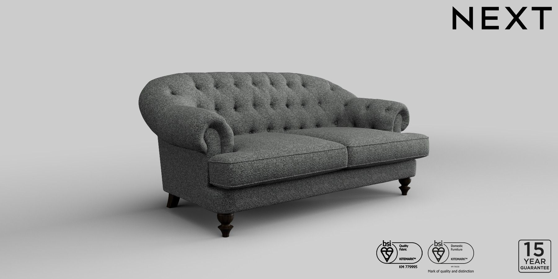 Buy Charlbury II Firmer Sit Small Sofa Casual Boucle Charcoal Unique