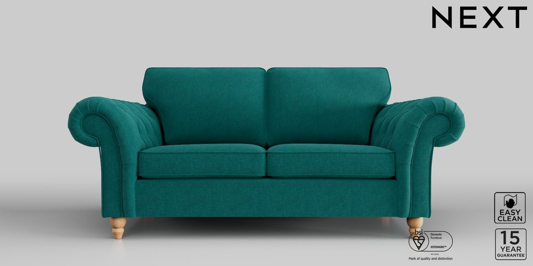 Buy Gosford Highback II Firmer Sit Medium Sofa Fine Chenille Dark Teal