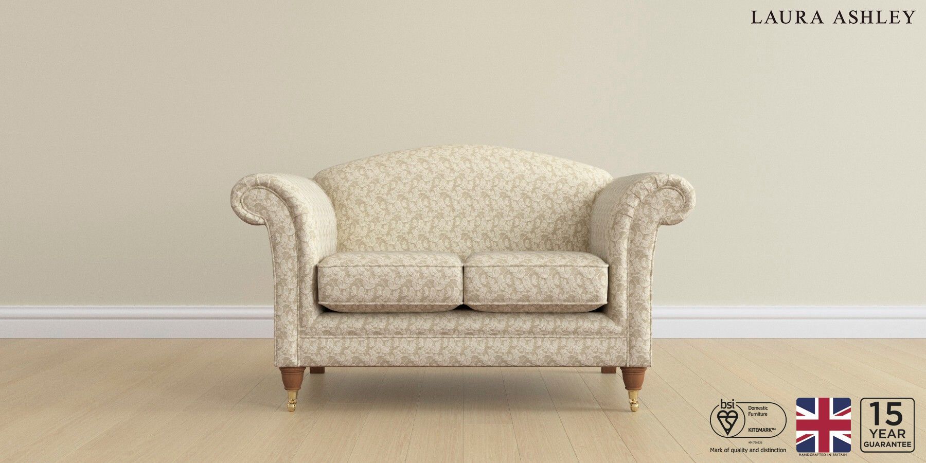 Buy Gloucester by Laura Ashley Small Sofa Filton Leaves Natural Low