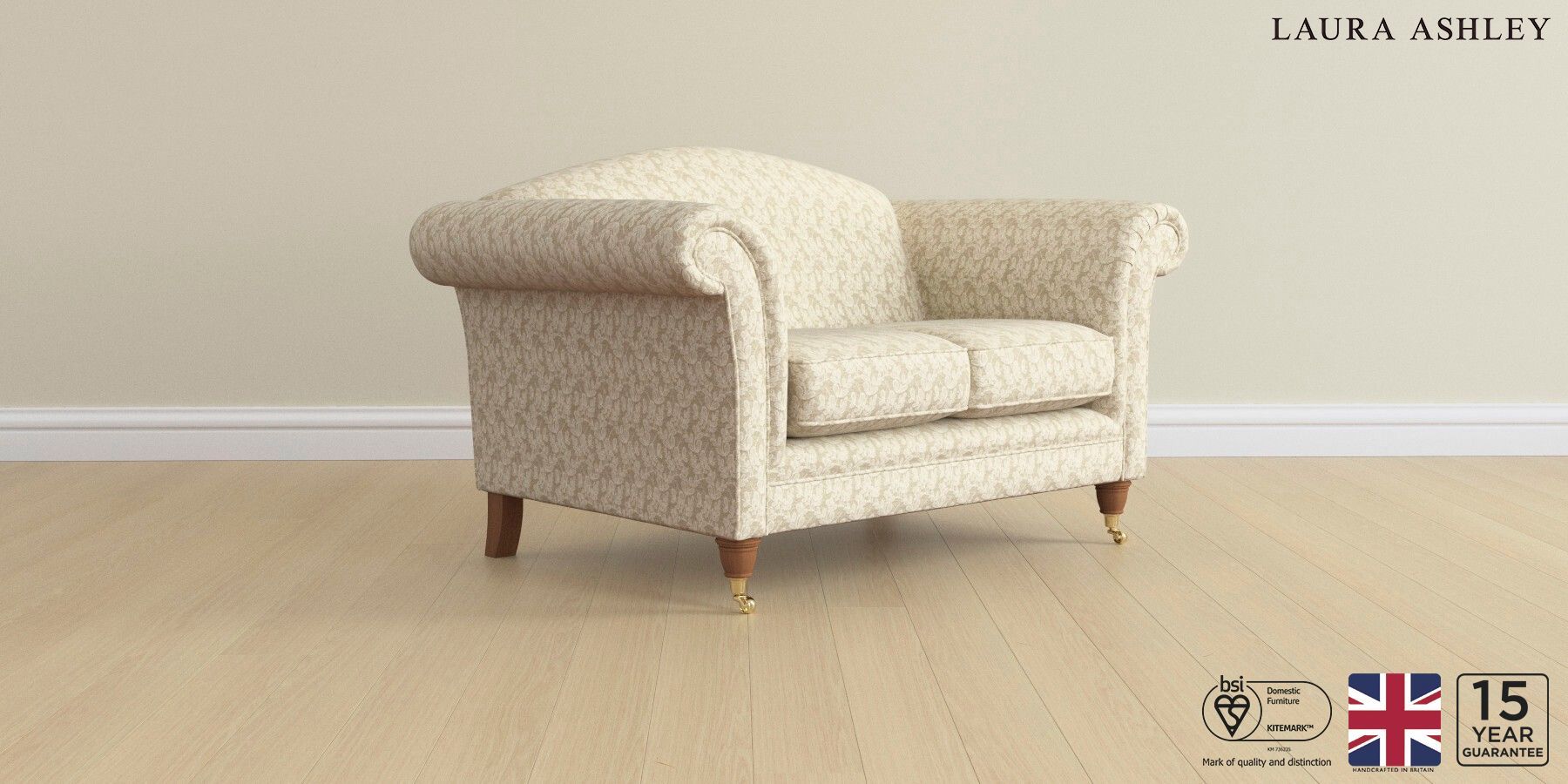 Buy Gloucester by Laura Ashley Small Sofa Filton Leaves Natural Low