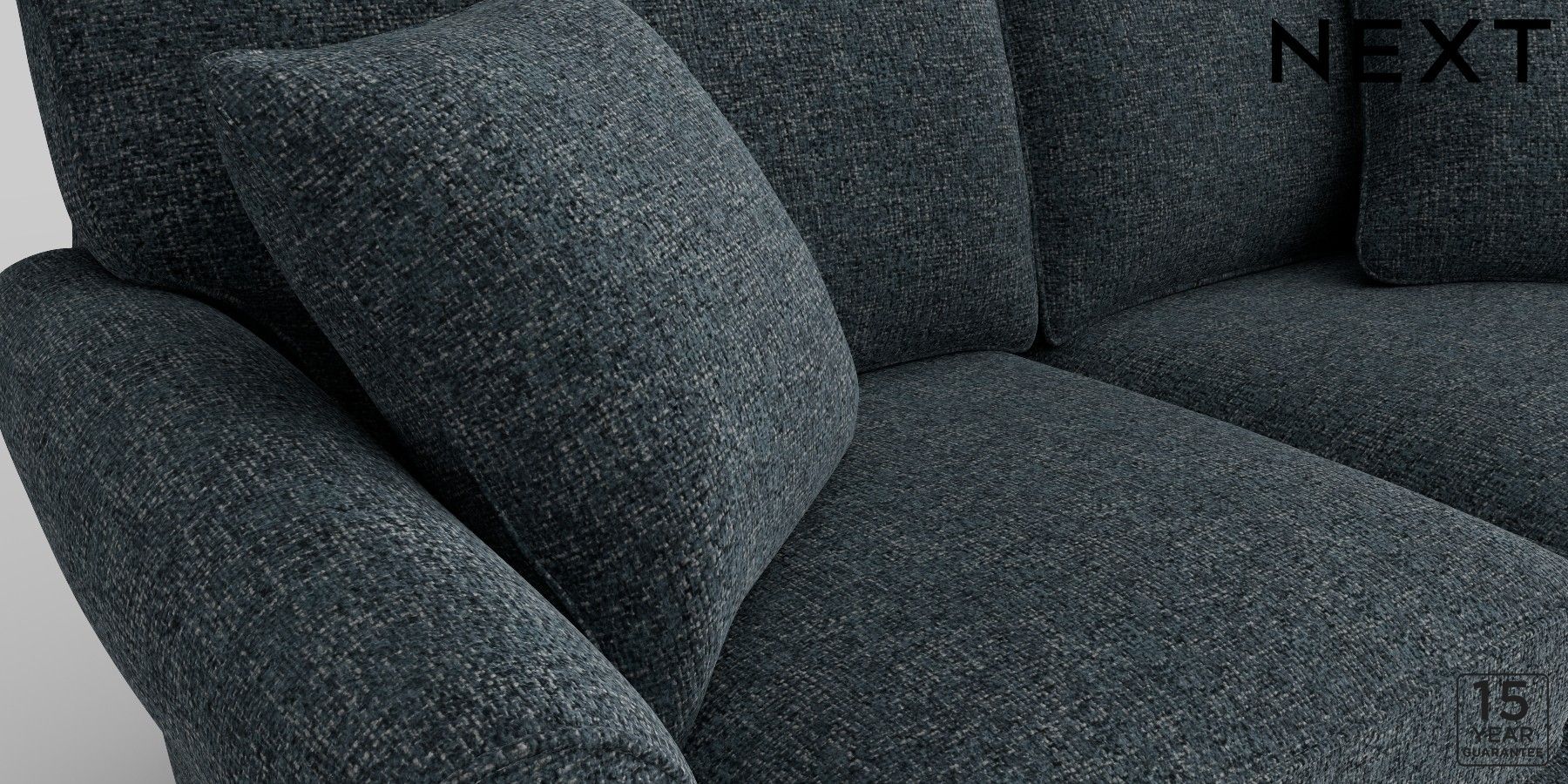 Buy Ashford Firmer Sit Medium Sofa Chunky Chenille Dark Navy Castor