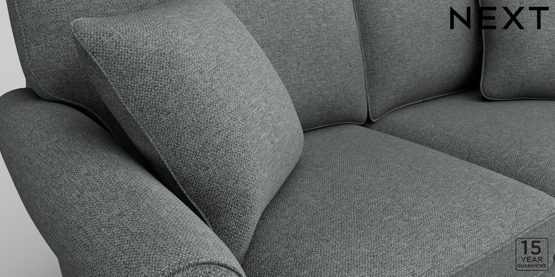 Buy Ashford Firmer Sit Medium Sofa Chunky Weave Mid Grey Low Turned