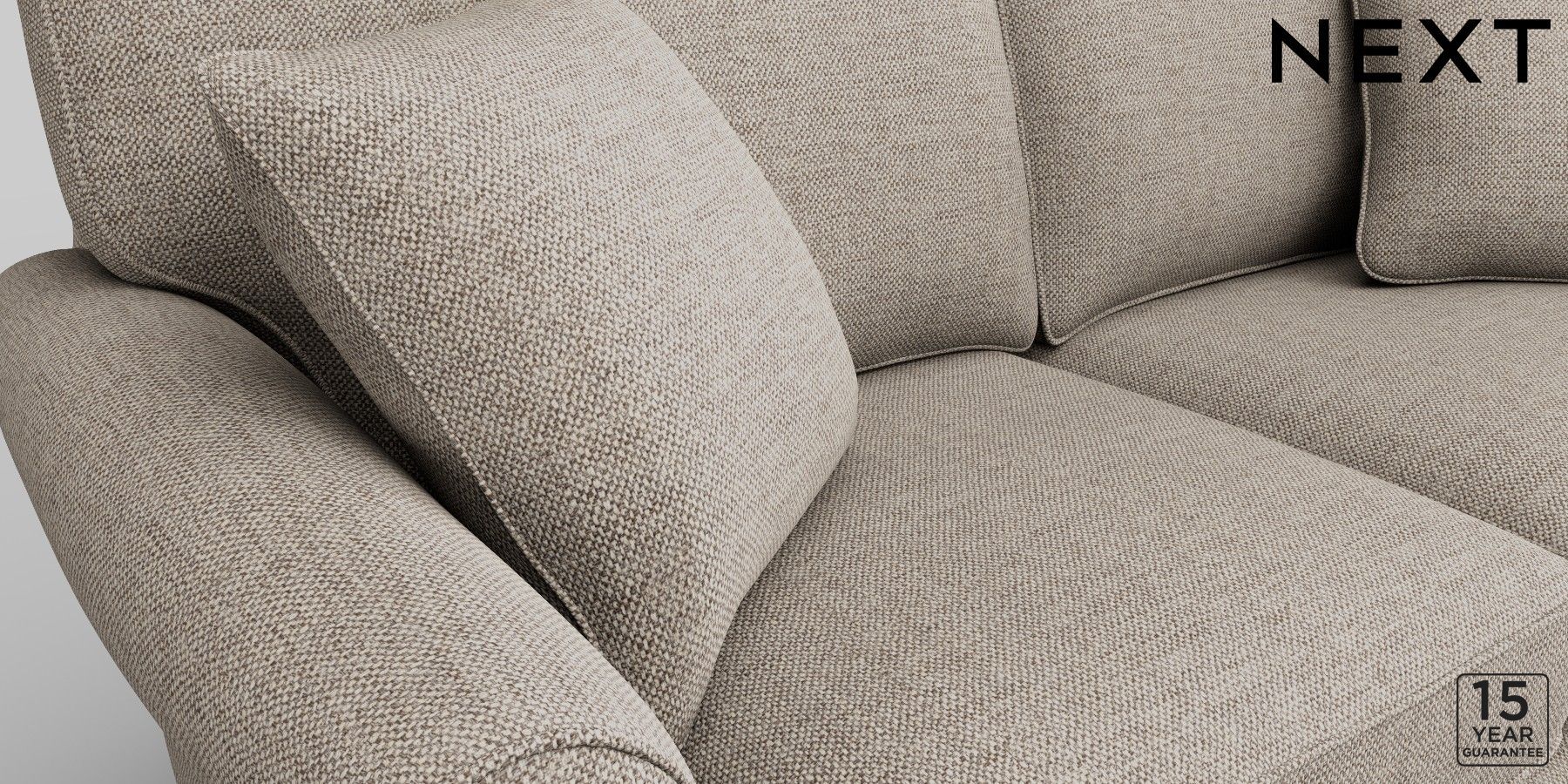 Buy Ashford Firmer Sit Medium Sofa Chunky Weave Mid Natural Castor