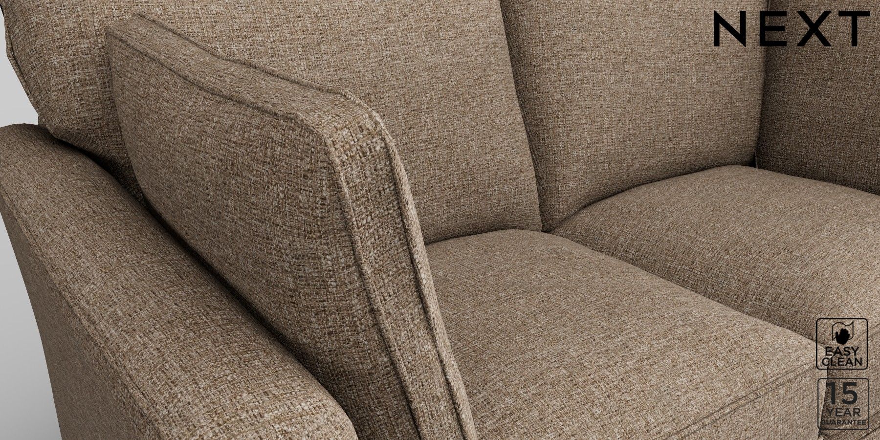 Buy Heath Highback Firmer Sit Medium Sofa Chunky Boucle Mid Natural Block Light from the Next