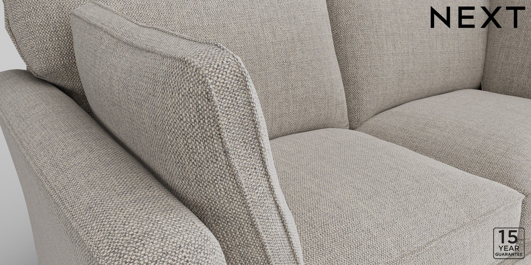 Buy Heath Highback Firmer Sit Large Sofa Chunky Weave Dove Block