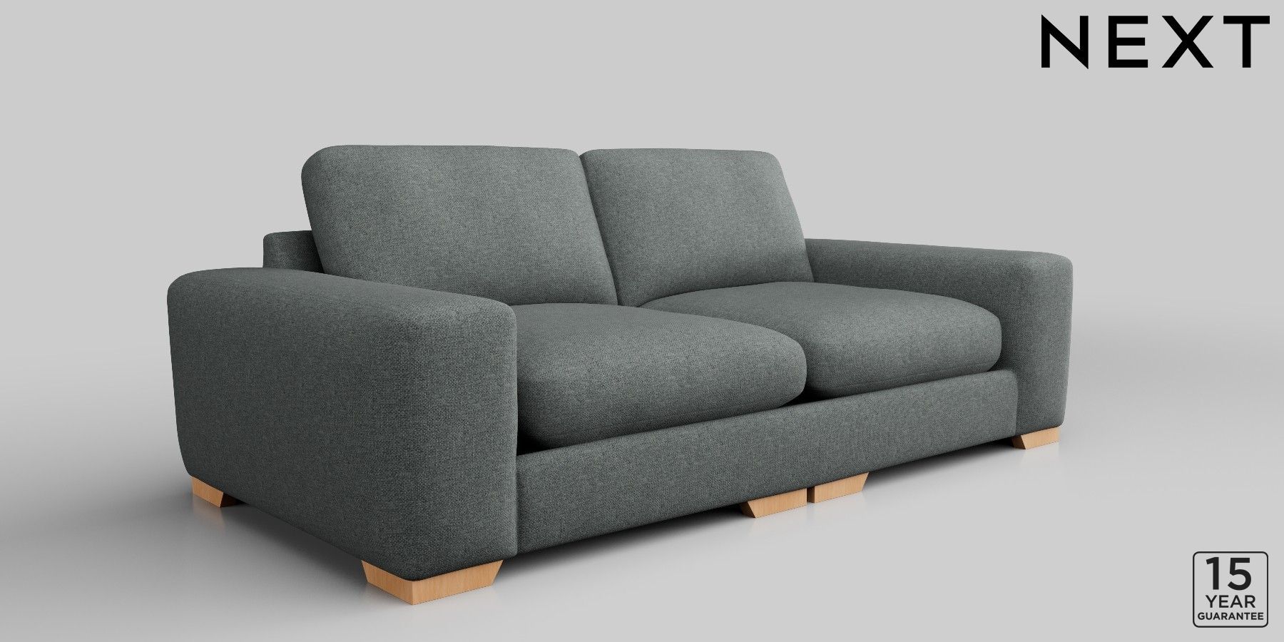 Buy Houghton Deep Relaxed Sit Extra Large Sofa Chunky Weave Mid Grey