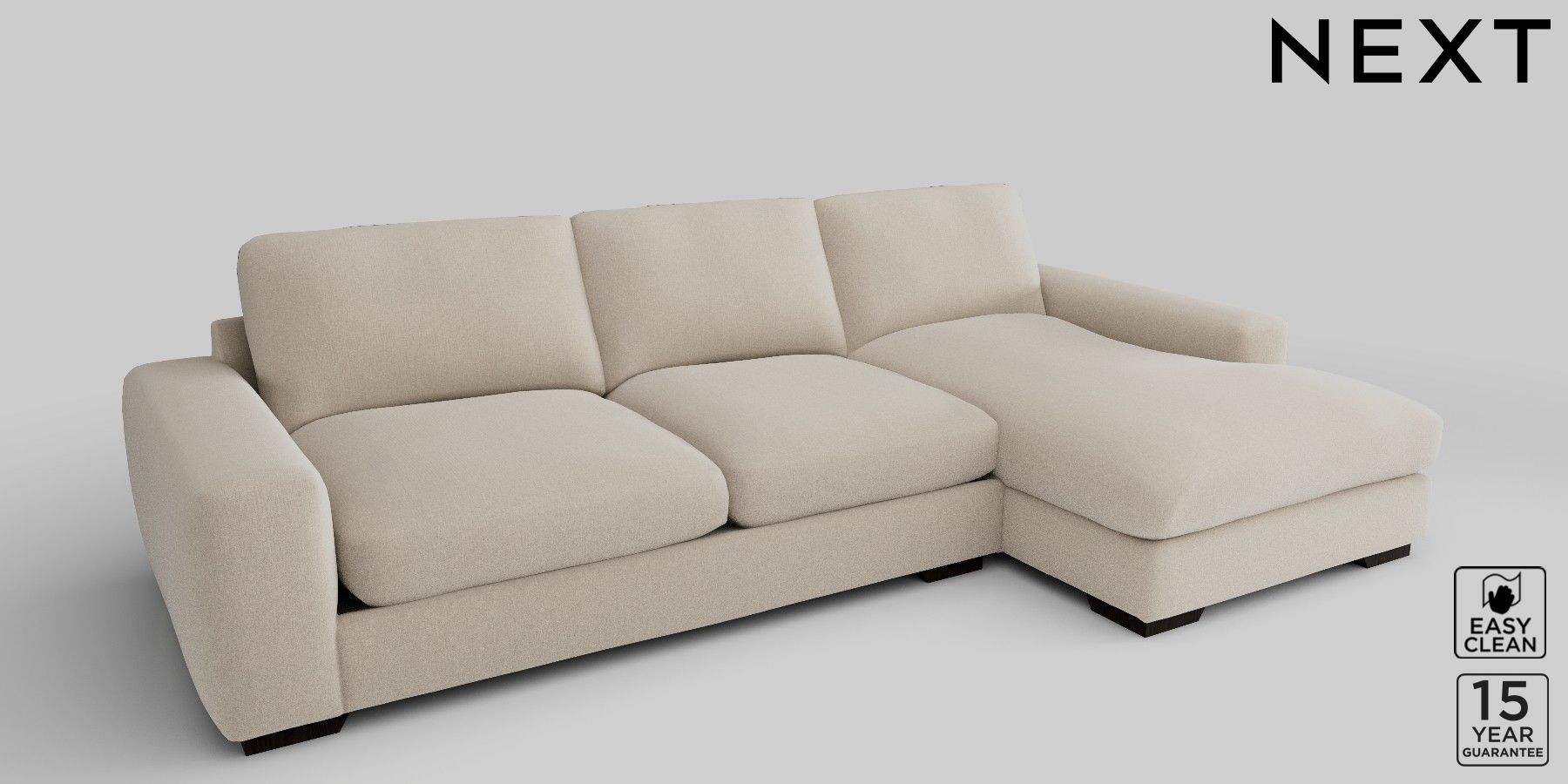 Buy Houghton Deep Relaxed Sit Large Sofa Chaise Right Hand Tweedy