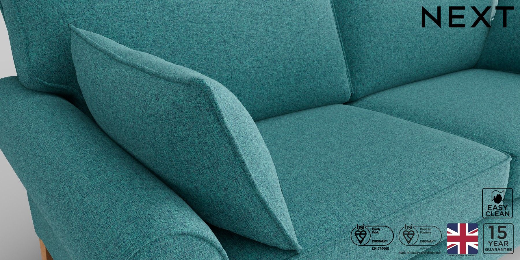 Buy Mallory Firmer Sit Large Sofa Tweedy Blend Dark Teal High Turned