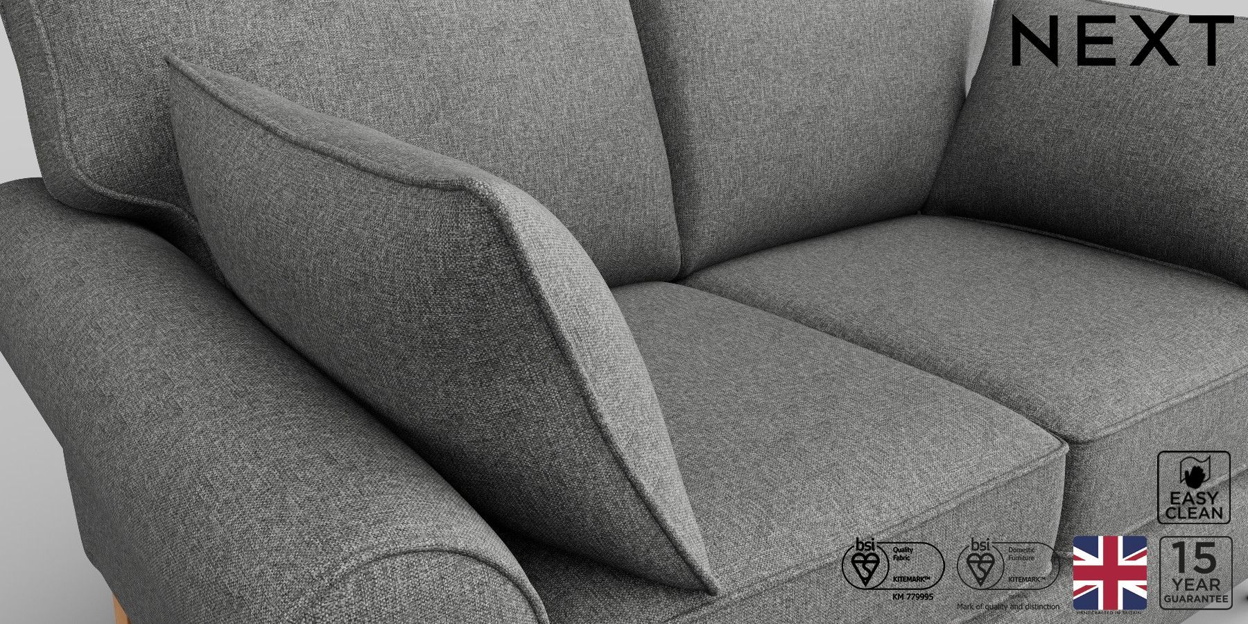 Buy Mallory Firmer Sit Small Sofa Tweedy Blend Mid Grey High Turned