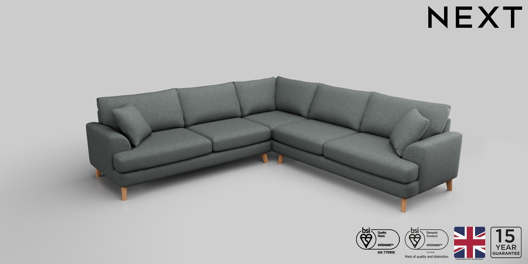 Buy Parker Firmer Sit Large Corner Sofa Universal Chunky Weave Mid