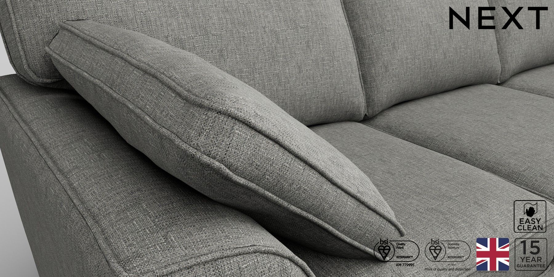 Buy Stamford Firmer Sit Medium Sofa Chaise Right Hand Boucle Weave