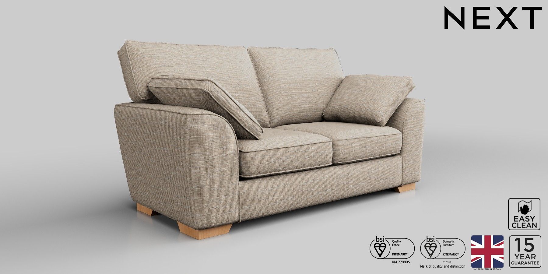 Buy Stamford Firmer Sit Medium Sofa Boucle Weave Dark Natural Large