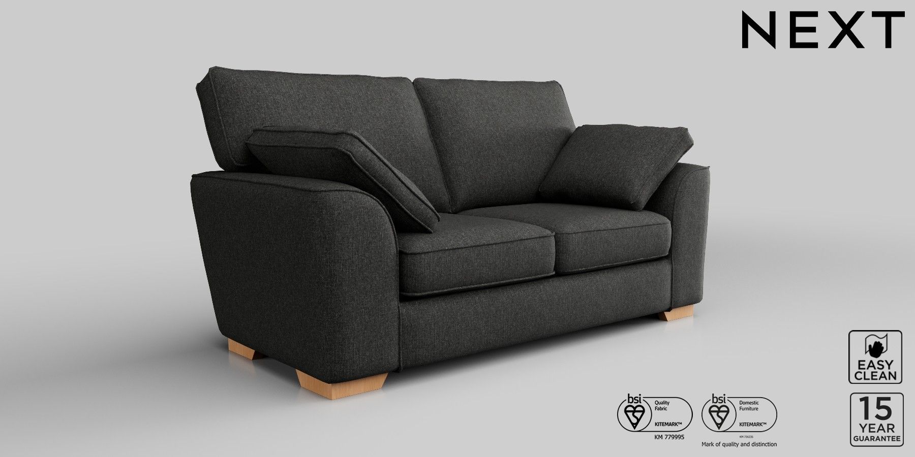 Buy Stamford Firmer Sit Medium Sofa Tweedy Blend Charcoal Large Square