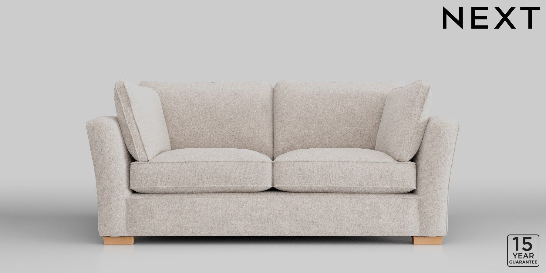 Buy Heath Highback Firmer Sit Large Sofa Chunky Chenille Oyster Block Light from the Next UK