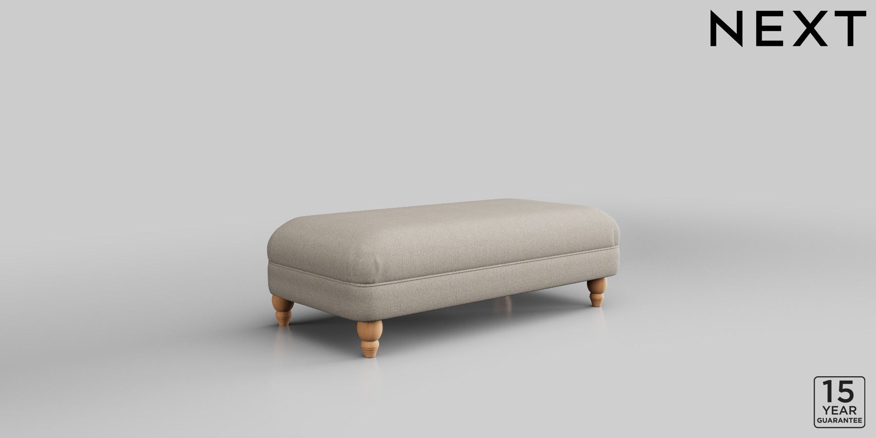 Buy Ashford Firmer Sit Extra Large Footstool Tweedy Chenille Oyster Low