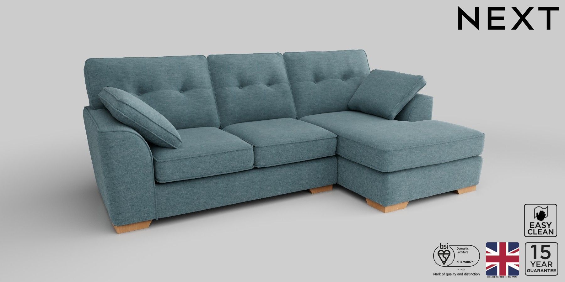 Stamford Buttoned Back Medium Sofa Chaise - Right Hand