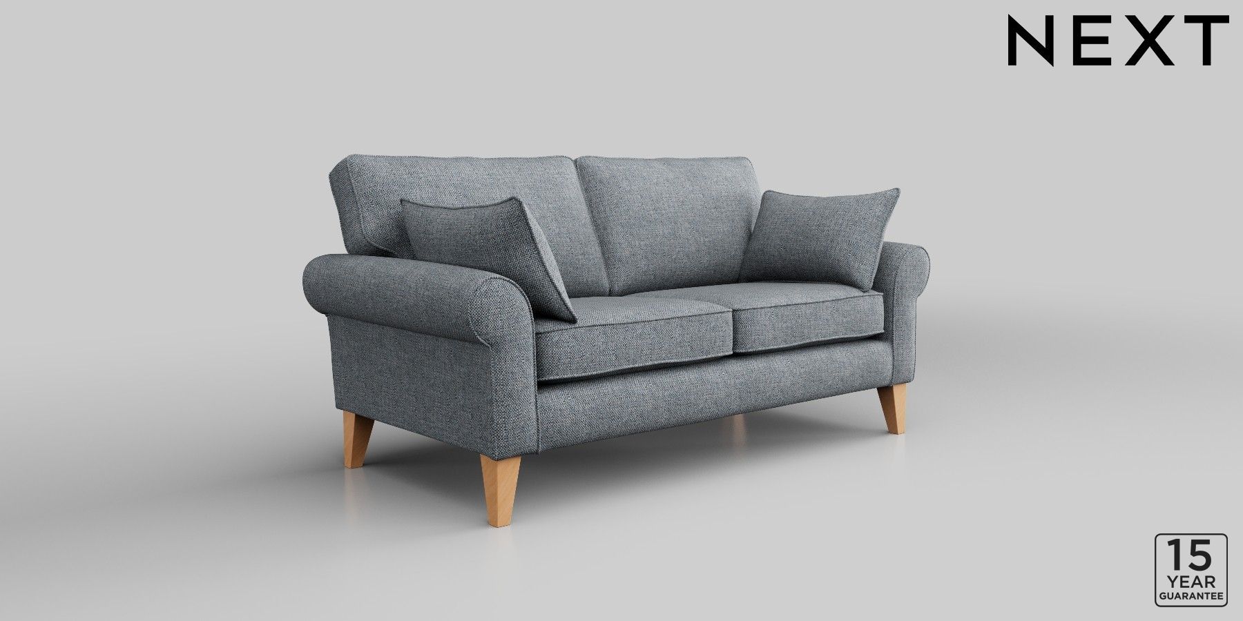 Buy Mallory Firmer Sit Medium Sofa Chunky Weave Dark Blue High Tapered