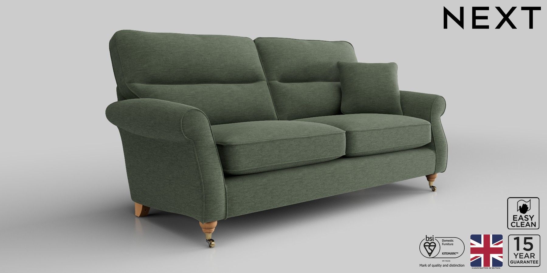 Buy Ashford Highback Firmer Sit Large Sofa Fine Chenille Easy Clean