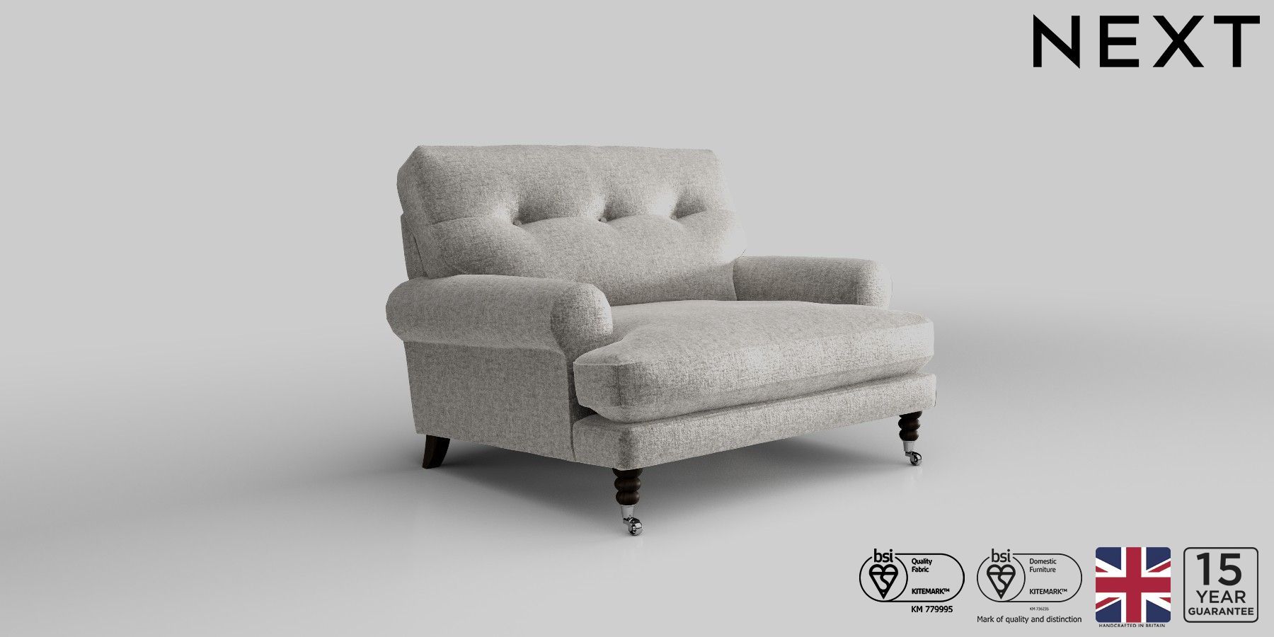 Buy Erin Buttoned Back Deep Relaxed Sit Snuggle Plush Chenille Light