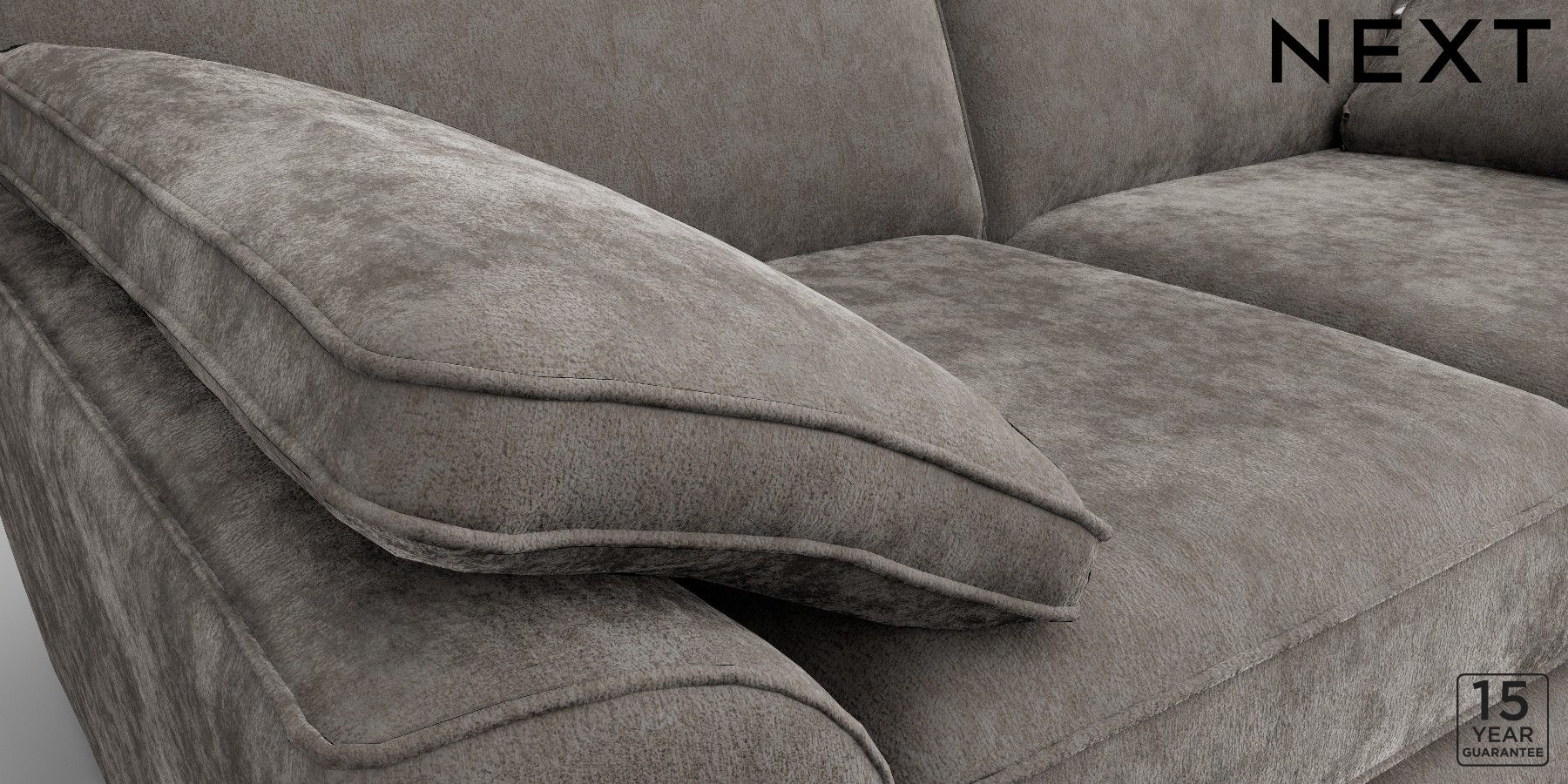 Buy Stamford Grand Relaxed Sit Large Sofa Distressed Velour French Grey Large Square Angle Mid