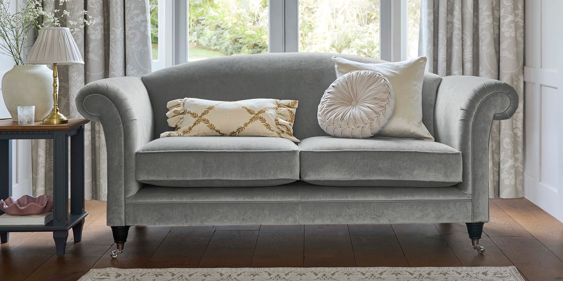 Buy Gloucester By Laura Ashley Medium Sofa Witham Dark Hedgerow Low