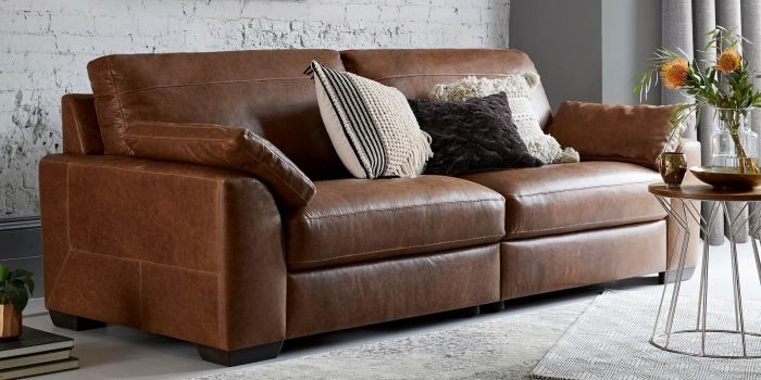 Henton Leather Small Sofa 2 Seats Pisa Cream Large Square Henton Leather Small Sofa 2 Seats