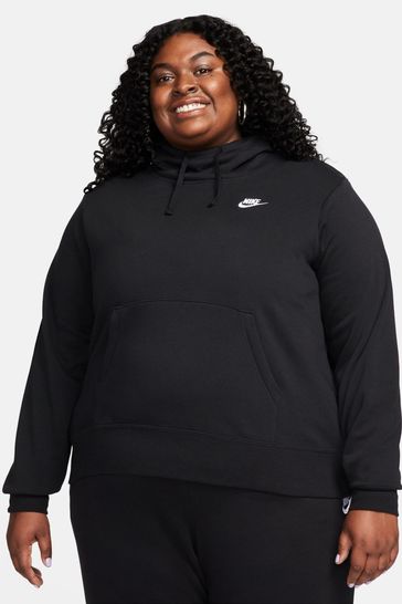 Buy Nike Black Curve Club Fleece Funnel Neck Hoodie from Next Ireland