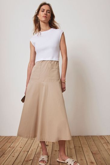Buy Mint Velvet Brown & White Jersey Pocket Midi Dress from Next Israel