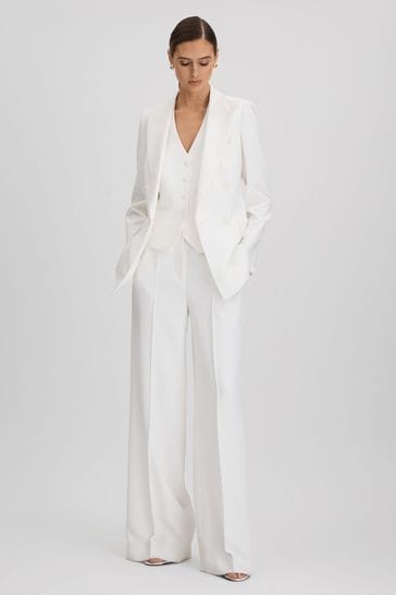 Buy Reiss White Sienna Crepe Wide Leg Suit Trousers from Next United ...