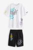 Man White And Mint Green Sports Shorts With Maxi Historical Logo