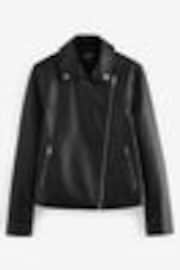 Schwarz - Bikerjacke in Lederoptik - Bild 1 von 1