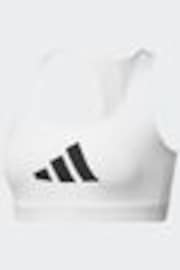 adidas White Powerreact Big Logo Low Impact Bra - Image 1 of 1